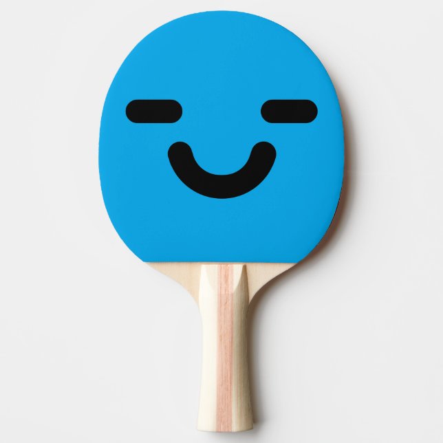 Raquete De Ping Pong Rosto Agradável Azul (Frente)