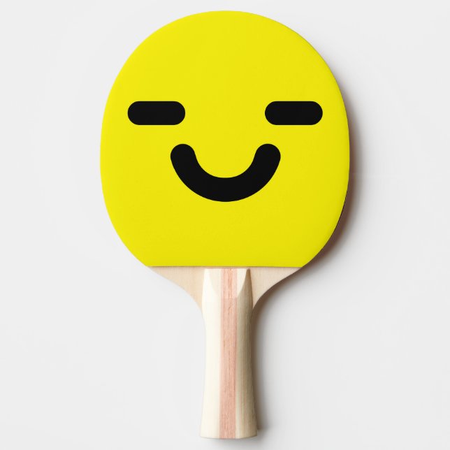 Raquete De Ping Pong Rosto Alegre Amarelo (Frente)