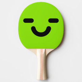 Raquete De Ping Pong Rosto Alegre Verde