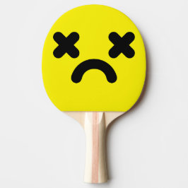 Raquete De Ping Pong Rosto Amarelo Triste Atordoado