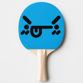 Raquete De Ping Pong Rosto Azul Bravo e Irritado