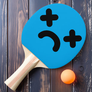 Raquete De Ping Pong Rosto Azul Triste Atordoado