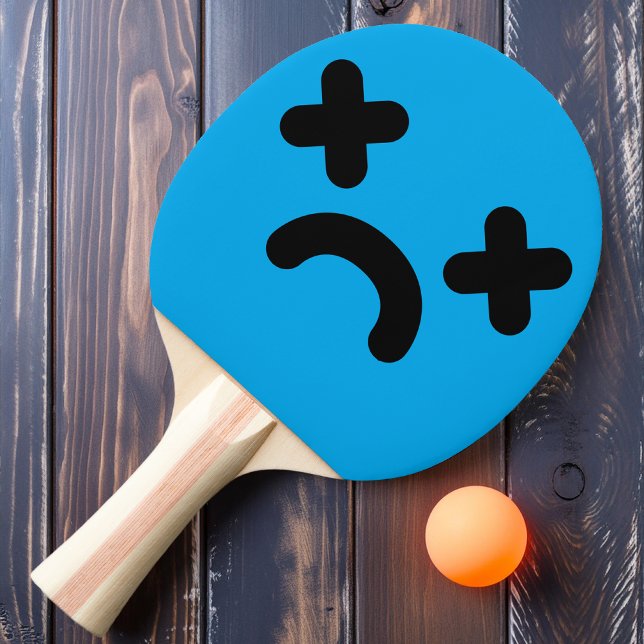 Raquete De Ping Pong Rosto Azul Triste Atordoado (Criador carregado)