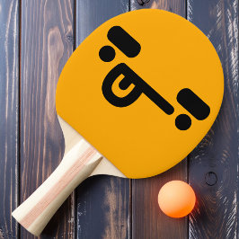 Raquete De Ping Pong Rosto Confuso Malicioso Remo de Ping Pong Laranja