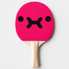 Raquete De Ping Pong Rosto Cor-de-Rosa Fofo e Emburrado
