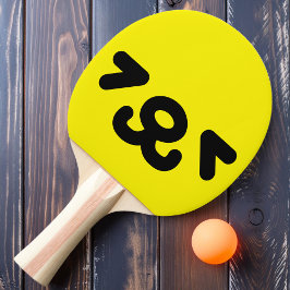 Raquete De Ping Pong Rosto de Cachorro Feliz Amarelo