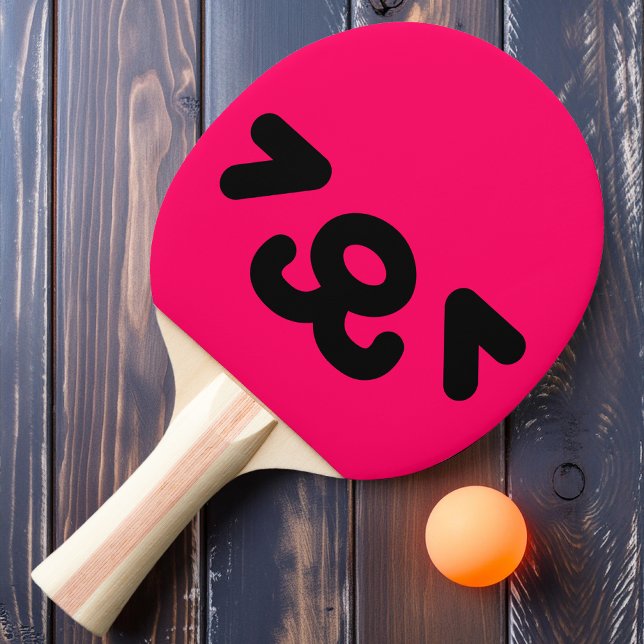Raquete De Ping Pong Rosto de Cachorro Feliz Rosa (Criador carregado)