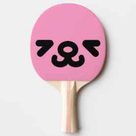 Raquete De Ping Pong Rosto de Cachorro Feliz Rosa Claro
