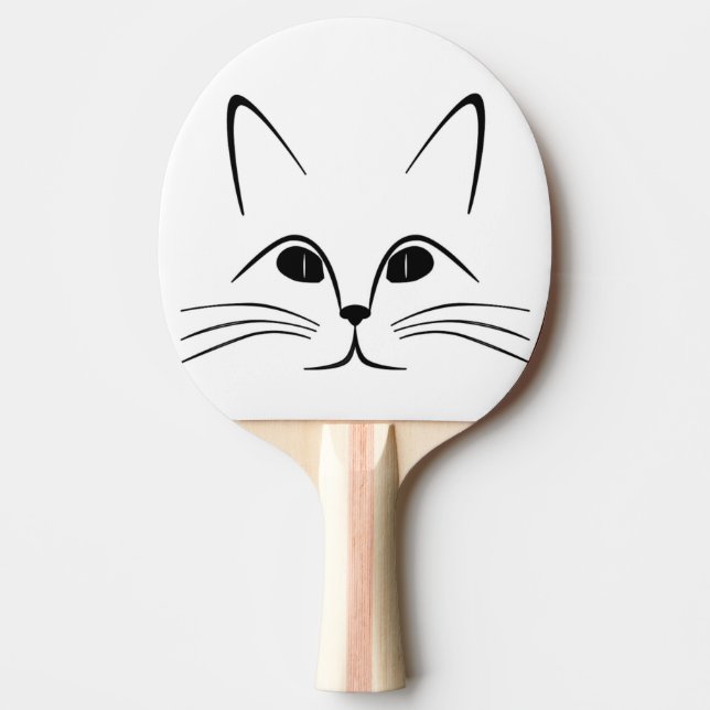 RAQUETE DE PING PONG ROSTO DE GATO (Frente)