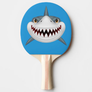 Raquete De Ping Pong Rosto de tubarão animado