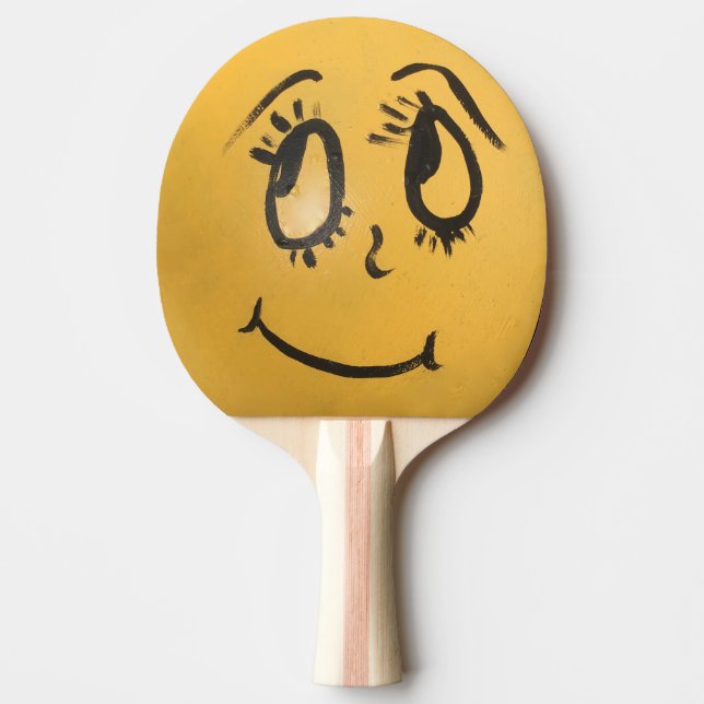 Raquete De Ping Pong Rosto Feliz Bonito (Frente)