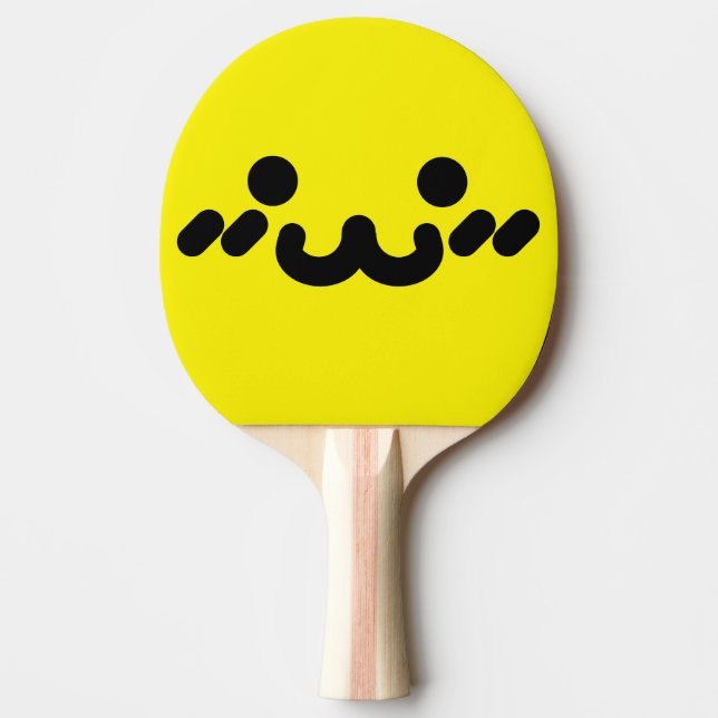 Raquete De Ping Pong Rosto Fofo Amarelo  (Frente)