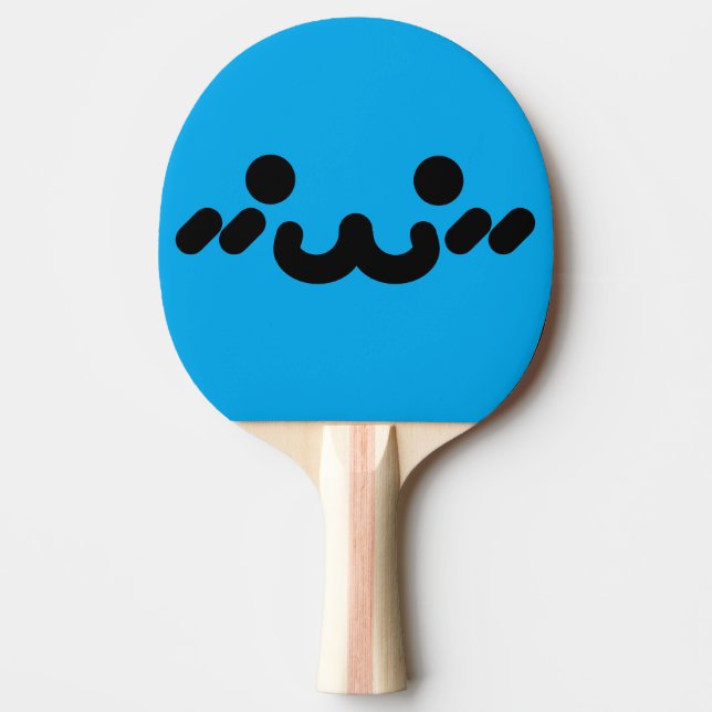 Raquete De Ping Pong Rosto Fofo Azul (Frente)