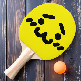 Raquete De Ping Pong Rosto Fofo Desajeitado Remo de Ping Pong Amarelo