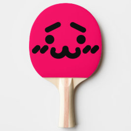 Raquete De Ping Pong Rosto Fofo Desajeitado Rosa