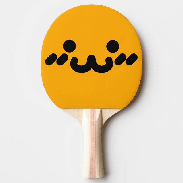 Raquete De Ping Pong Rosto Fofo Laranja  (Frente)