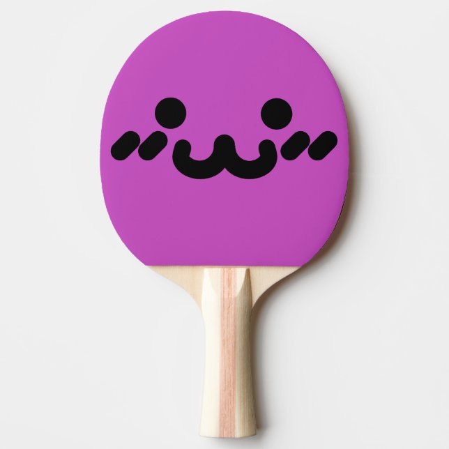 Raquete De Ping Pong Rosto Fofo Roxo  (Frente)