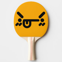 Raquete De Ping Pong Rosto Laranja Zangado Malandro