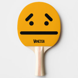 Raquete De Ping Pong Rosto Orange em Branco Triste com Nome
