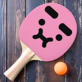 Raquete De Ping Pong Rosto Rosado Claro Fofo Confuso e Emburrado