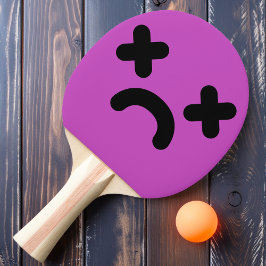 Raquete De Ping Pong Rosto Roxo Desnorteado Triste