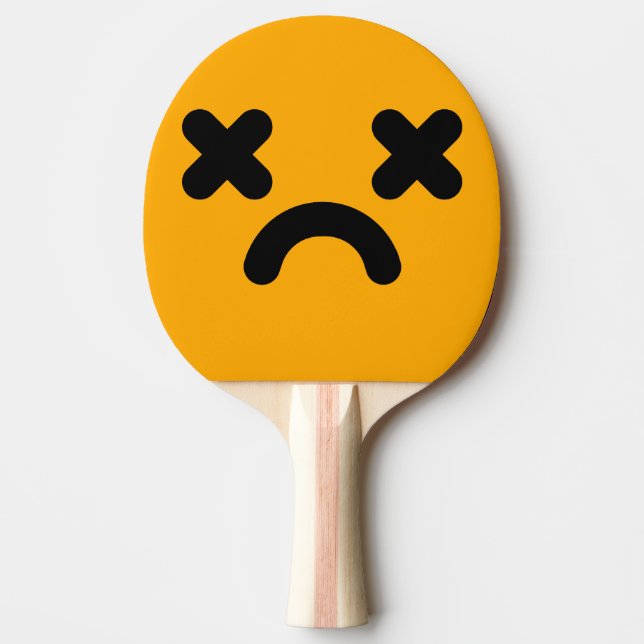 Raquete De Ping Pong Rosto Triste Alaranjado Atordoado (Frente)