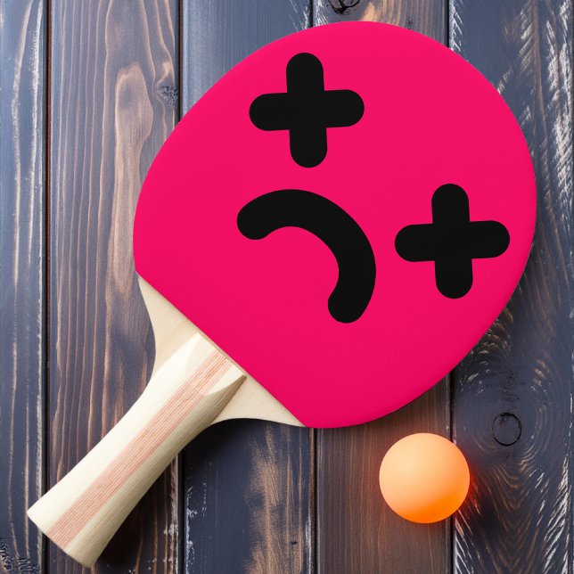 Raquete De Ping Pong Rosto Triste Atordoado Rosa (Criador carregado)