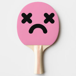 Raquete De Ping Pong Rosto Triste Atordoado Rosa Claro 