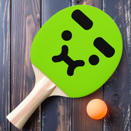 Raquete De Ping Pong Rosto Verde Confuso e Emburrado de Ping Pong