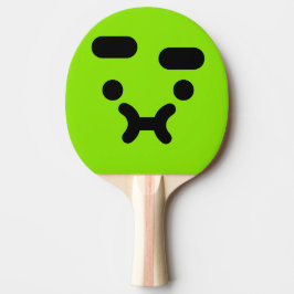 Raquete De Ping Pong Rosto Verde Confuso e Fofinho