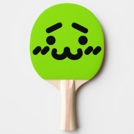 Raquete De Ping Pong Rosto Verde Fofo Desajeitado