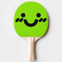 Raquete De Ping Pong Rosto Verde Tímido Fofo