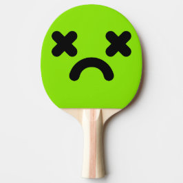 Raquete De Ping Pong Rosto Verde Triste Atordoado