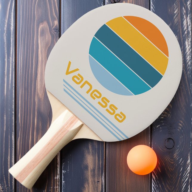 Raquete De Ping Pong Rotação Retro Arco-íris (Criador carregado)