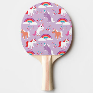 Raquete De Ping Pong Roxo bonito do arco-íris do unicórnio