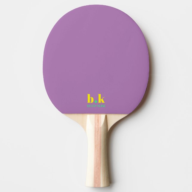 Raquete De Ping Pong Roxo Claro Monogramado (Frente)