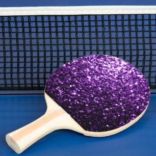 Raquete De Ping Pong Roxo escuro brilho falso brilhos faiscantes
