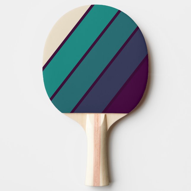 Raquete De Ping Pong Roxo Retro Arco-íris Negrito (Frente)
