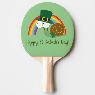 Raquete De Ping Pong Rua Bonita Leprechaun. Caracol do Dia de Patrick