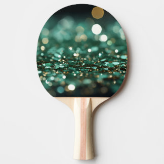 Raquete De Ping Pong ☘️ Rua do dia de Patrick Glitter Bokeh
