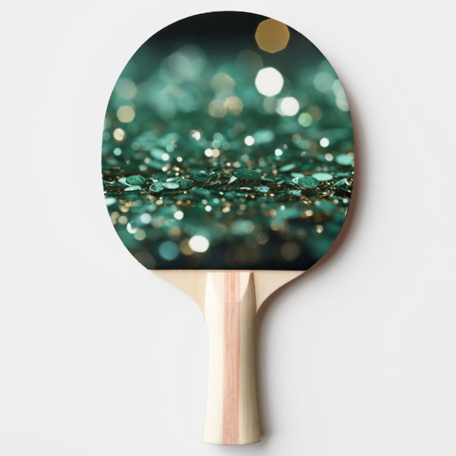 Raquete De Ping Pong ☘️ Rua do dia de Patrick Glitter Bokeh (Frente)