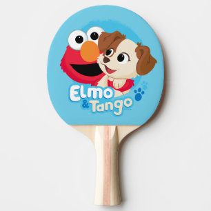 Raquete De Ping Pong Rua Sésamo   Crachá Elmo & Tango