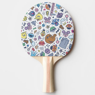 Raquete De Ping Pong Rua Sésamo Padrão de porta do Sesame Pals