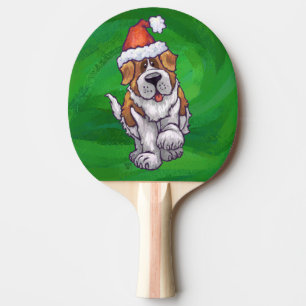 Raquete De Ping Pong Ruas bonitas, Bernard em Santa Chapéu em Verde