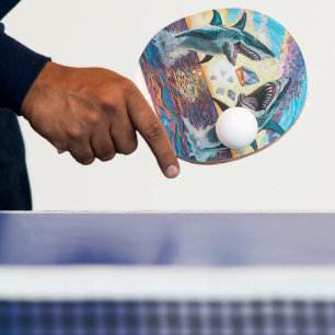 Raquete De Ping Pong Ruptura de tubarão-chomp para gemas brilhantes