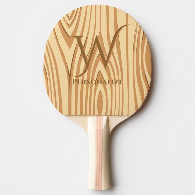 Raquete De Ping Pong Rustic Faux Stainha Castanho Conservada Personaliz (Frente)