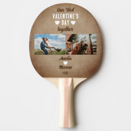 Raquete De Ping Pong Rustic Nosso Primeiro Dia de os namorados Junto 2 
