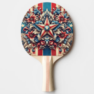 Raquete De Ping Pong rústico/vintage EUA/patriótico