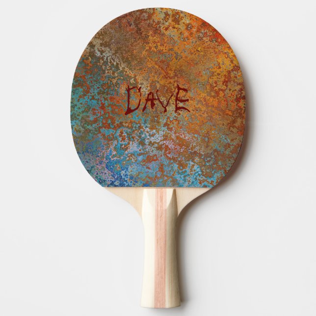 Raquete De Ping Pong Rusty, Verdigris, Grunge Steampunk Personalizado (Frente)