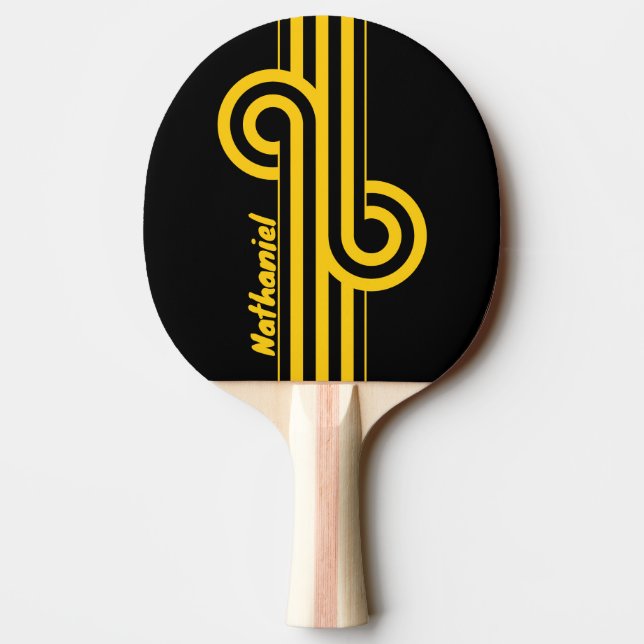 Raquete De Ping Pong Safety Bee Nostalgic Stripe Loop com Nome (Verso)